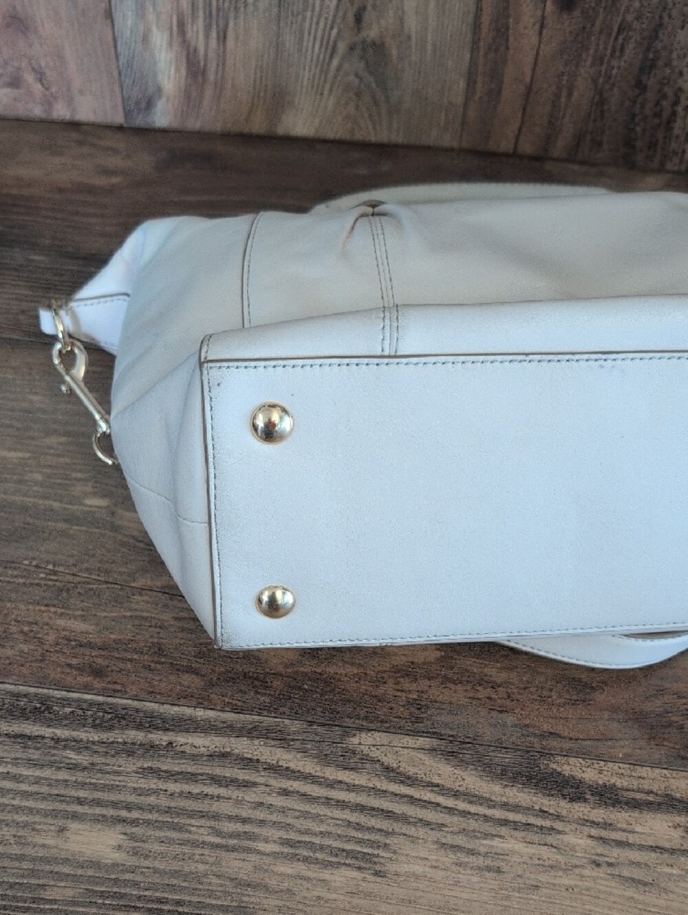 Coach Ivory Off White Colette Pleated Leather Satchel M410 - Picture 5 of 16